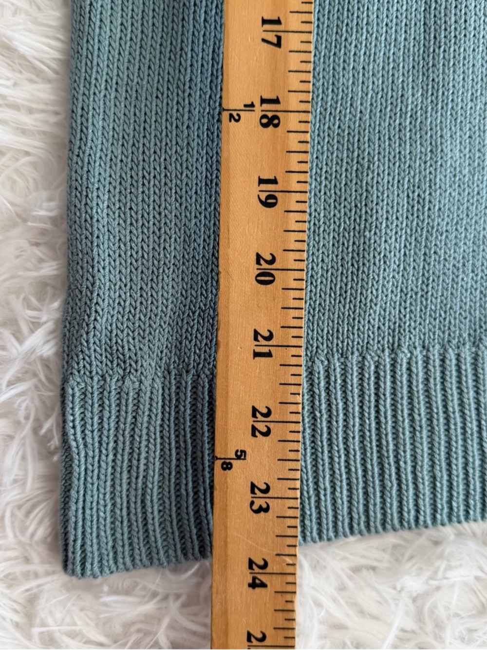 Sundance Womens Dover Pointelle Knit Cardigan Button Sweater Size XL Blue Green - Picture 7 of 9